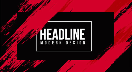 Poster - vector illustration. grunge hipster background with paint splits. stylish frame red color of the bru