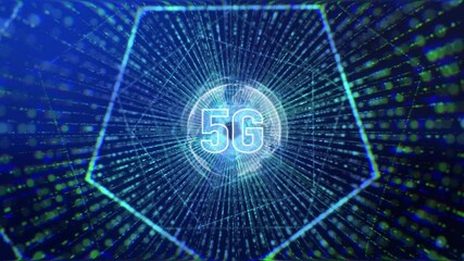 Poster - the concept of 5g network, high-speed mobile internet, new generation networks.