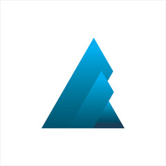 Poster - blue 3d triangle prism logo design