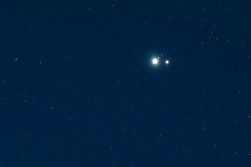 Wall Mural - the great conjunction an amazing and historical astronomical event. a time lapse view from an amateu