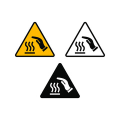 Vector and illustration graphic Caution do not touch hot surface symbol,Yellow triangle Warning Dangerous icon