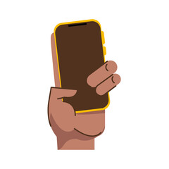 Poster - afro hand human lifting smartphone icon