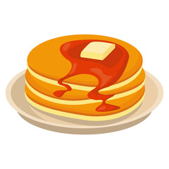 Canvas Print - pancakes with honey in dish icon