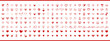 © Happy-Lucky - Red hearts. Big collection of red hearts hand-drawn. Set of scribble red heart icons isolated on white background. Love symbols. Vector illustration.
