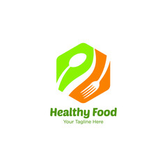 Wall Mural - Healthy Food Logo Template