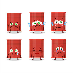 Wall Mural - Red barrel cartoon character with sad expression