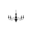 chandelier ceiling lamp silhouette doodle sketch style icon. classic lamp isolated on white background simple ink hand drawn Vector illustration