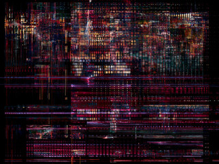 Aufkleber - Abstract digital glitch background texture. Detailed generative art.