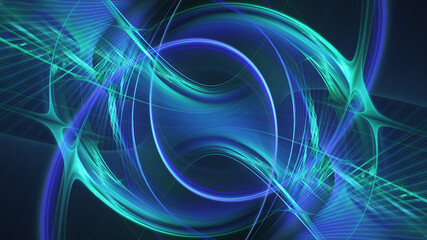 Poster - Abstract digital technology background. Dynamic lines composition. Detailed generative fractal graphics.