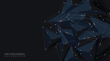 Wall Mural - design triangle shape 3d realistic. futuristic space. vector background illustration