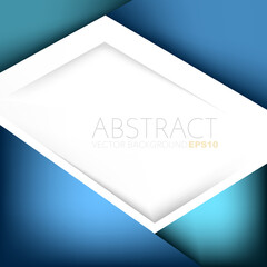 Poster - Blue geometric vector background with spaces for design