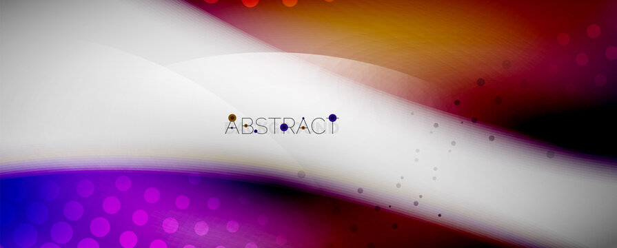 Vector blurred color wavy shapes, techno futuristic abstract background. Trendy template for business or technology presentation, internet poster or web brochure cover, wallpaper