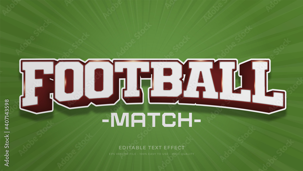 football typography premium editable text effect Stock Vector | Adobe Stock