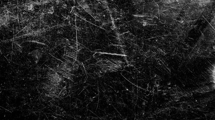 Poster - white scratches on a black background. The effect of old cinema. High quality FullHD footage