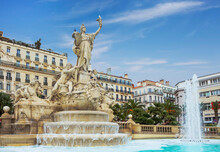 Toulon, France, Tambourine Fountain. This Fountain Was Built In 1839 In Honor Of A Musical Instrument Popular In The Provence Region.