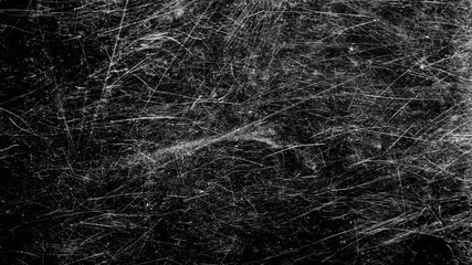 Poster - white scratches on a black background. The effect of old cinema. High quality FullHD footage