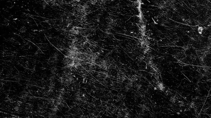 Poster - white scratches on a black background. The effect of old cinema. High quality FullHD footage