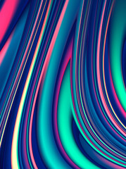 Fototapete - Multicolor stripes. Morphing space. Multicolor background. Retro futuristic pattern. Fluid crazy shape. Wavy surface. Alien texture.