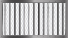 Jail Lattice Or Bars With Metal Frame In 3d Style On Isolated Background. Prison Transparent. Vector Illustration.