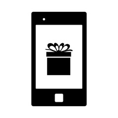 Wall Mural - Smartphone With Gift Box On Screen Icon