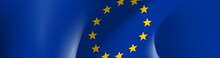 Illustration Festive Banner With State Flag Of The European Union. Card With Flag And Coat Of Arms Happy European Union Day 2021 Picture Banner Of Foundation Day