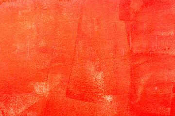 Wall Mural - The fine texture of a wooden surface with a sloppy red paint.