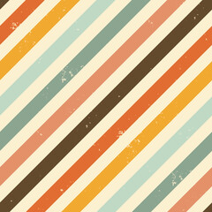 Poster - Retro colored diagonal stripes with texture repeat pattern print background