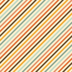 Poster - Retro colored diagonal small stripes with texture repeat pattern print background