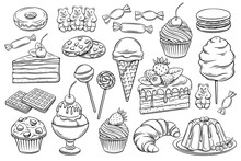 Confectionery And Sweets Icons