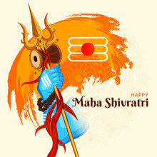 Lord Shiva Holding His Trishula, Happy Mahashiv Ratri Background 