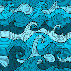 Sticker - Abstract Sea Background. Seamless Pattern for your design