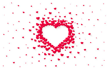 Wall Mural - Red hearted background with a Valentines Day title on it. Vector