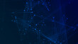 © Papapig - Abstract blue polygon tech network with connect technology background. Abstract dots and lines texture background. 3d rendering.