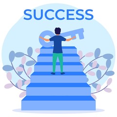 Illustration vector graphic cartoon character of success key