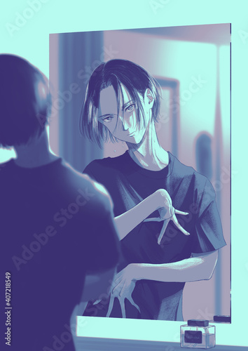 鏡越し 男性 イラスト ポージング おしゃれ Stock イラスト Adobe Stock 鏡越し 男性 イラスト ポージング おしゃれ Stock イラスト Adobe Stock