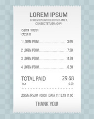 Aufkleber - payment check paper document. buying financial invoice bill purchasing calculate pay vector isolated