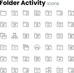 Wall Mural - Folder, file activity icon set