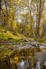  Hiking way with water on it