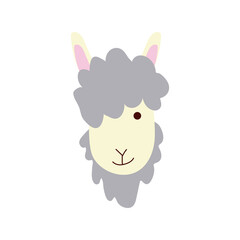 Poster - cute alpaca little animal head character