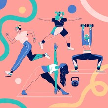 Gym Illustration Square Format