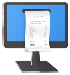 Aufkleber - bills online payment flat isometric vector concept of mobile payment, shoping, banking isolated on w