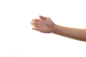 Hand of a person slapping gesture, isolated on white