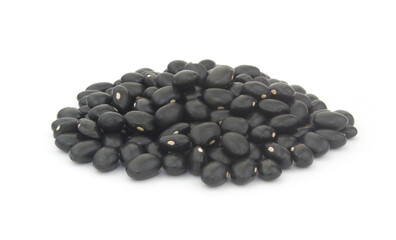 Black beans isolated on white background