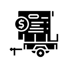 Rent Trailer Agreement Glyph Icon Vector. Rent Trailer Agreement Sign. Isolated Contour Symbol Black Illustration