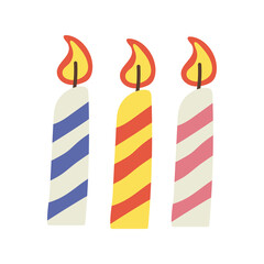 Poster - happy birthday candles celebration flat style icon