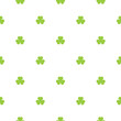 © Ne Mariya - Seamless shamrock background with green clover leaves on white background.