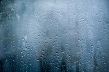 Rainy Background, Rain Water Drops On The Window Or In Shower Stall, Autumn Season Backdrop, Abstract Textured Wallpaper