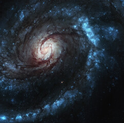 Wall Mural - Distant stars and spiral galaxy. Exploration of the universe concept. Elements of this image furnished by NASA.