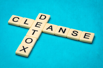 Wall Mural - cleanse and detox crossword, detoxification, medical and well being concept