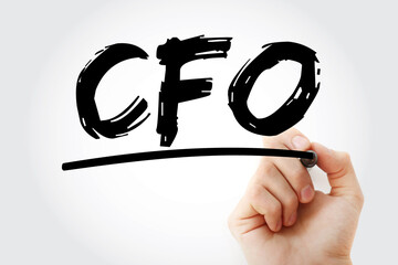Poster - cfo - chief financial officer acronym with marker, business concept background